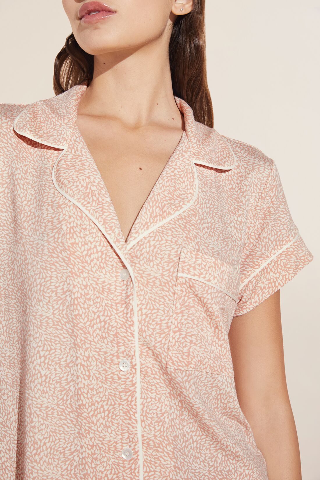 Gisele Printed Modal Shortie Set - Rose Cloud