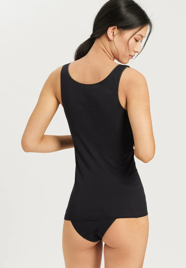 Cotton Seamless Vest - Black