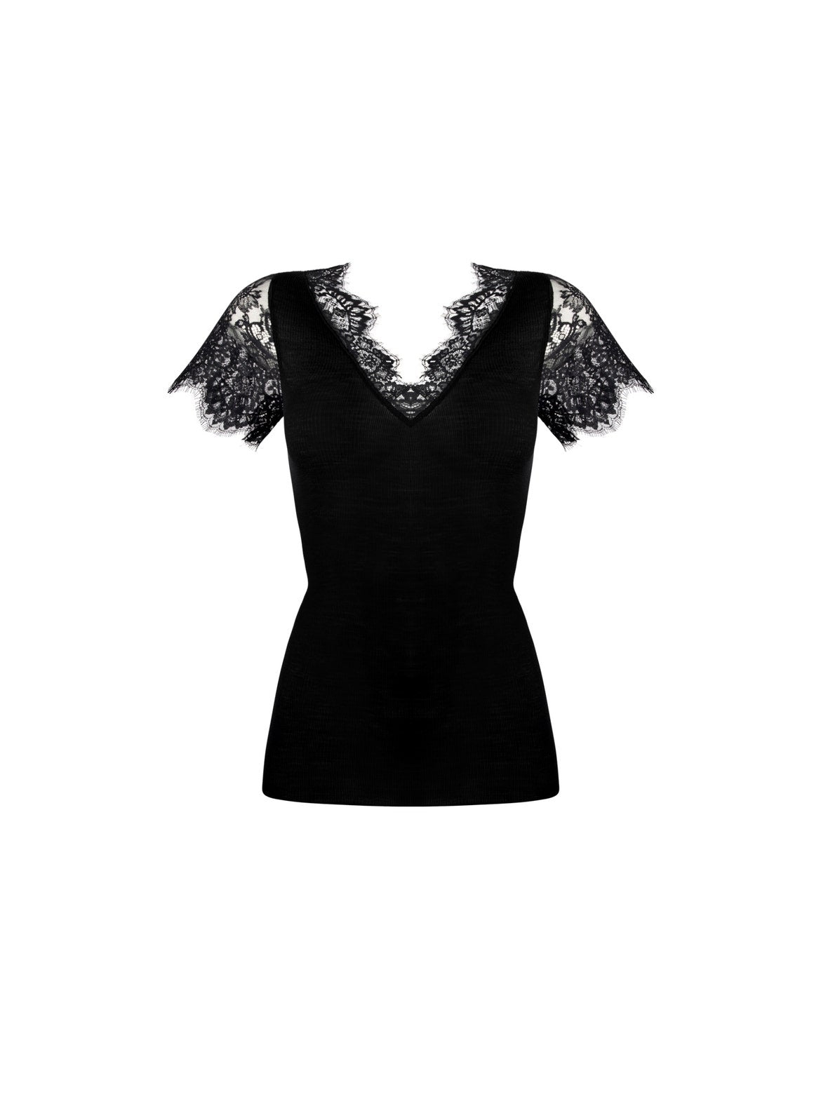 Plaisir Caresse Short Sleeved Top - Noir