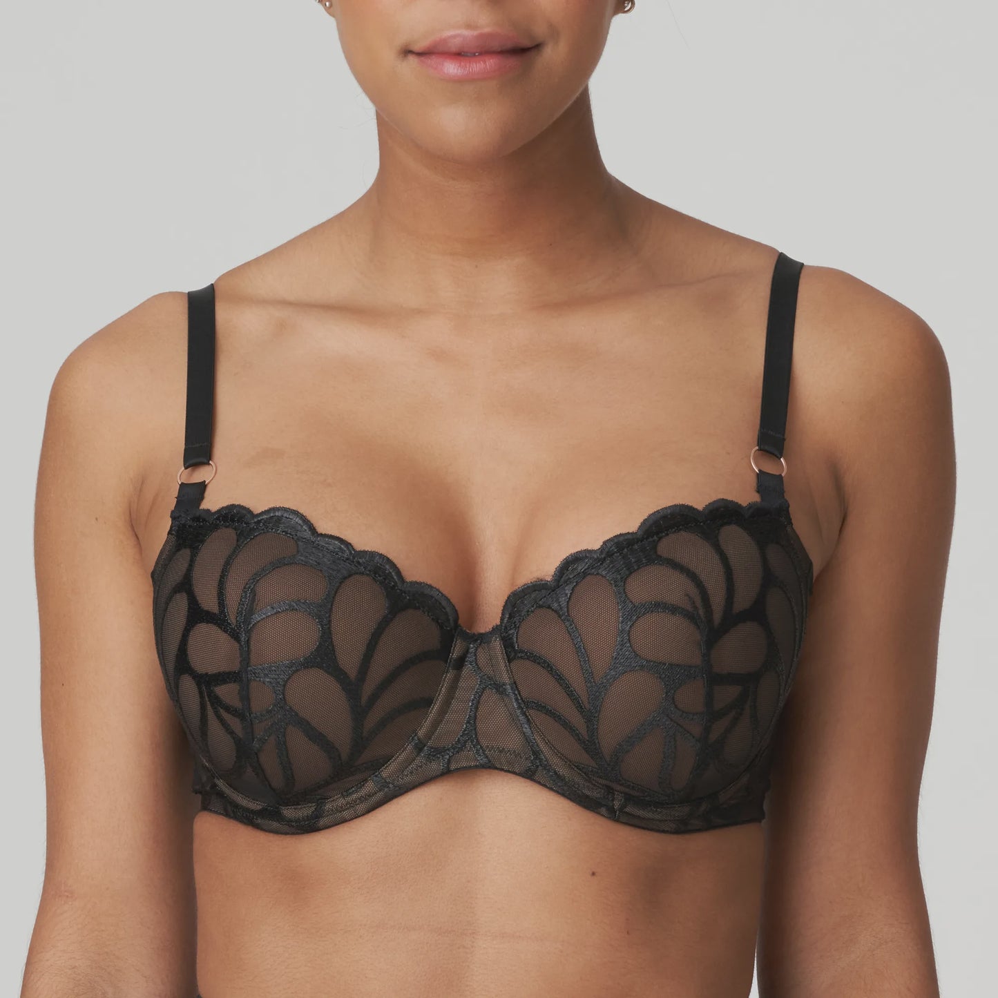 Aprodisia Padded Balcony Bra - Black